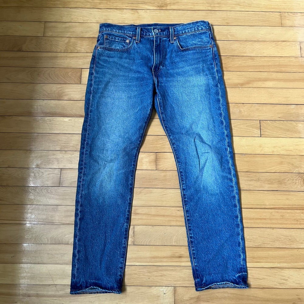 Levis Premium 501 Original Fit Mens Medium Wash Blue Straight Leg Jeans 33x29